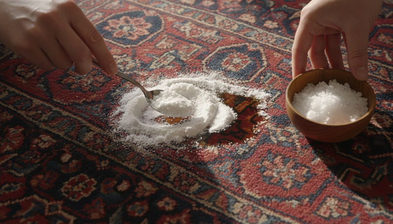 نمک برای لکه فرش